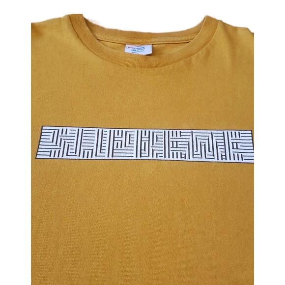 Vintage Supreme Optical Illusion T Shirt Yellow David Lynch - Picture 2 of 6